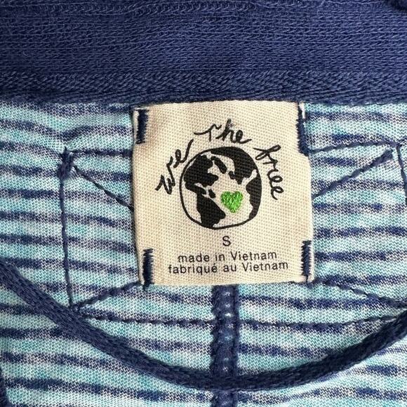 EUC | We the Free | Striped Oversized Crop Top | Blue | Small - Picture 8 of 16